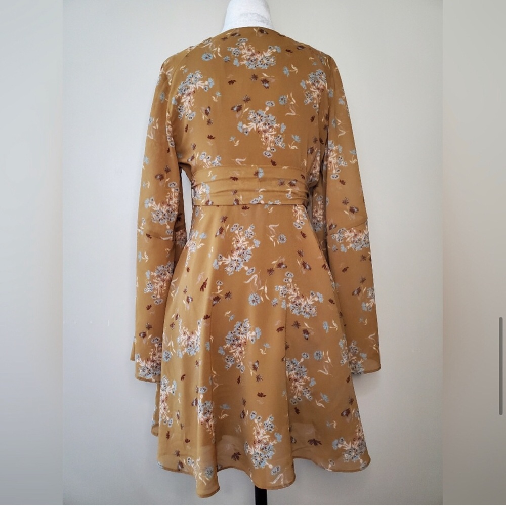 Free People Lilou Dress Toffee Combo Long sleeve cocktail dress - Picture 7 of 11